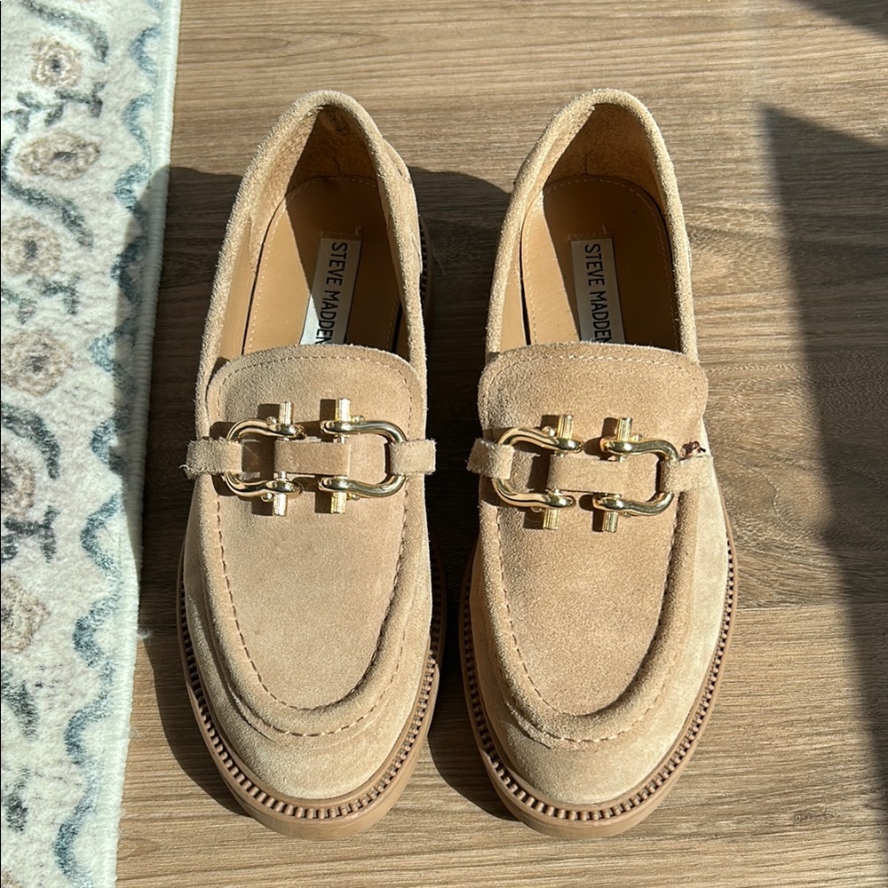 Steve Madden Tan Suede Loafers for Women